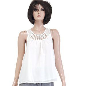 "Last Girl" White Cutout Top